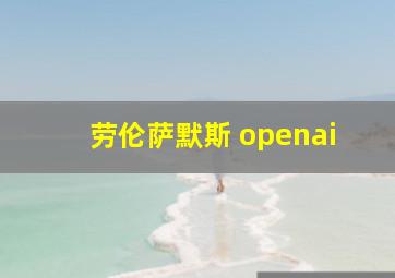 劳伦萨默斯 openai